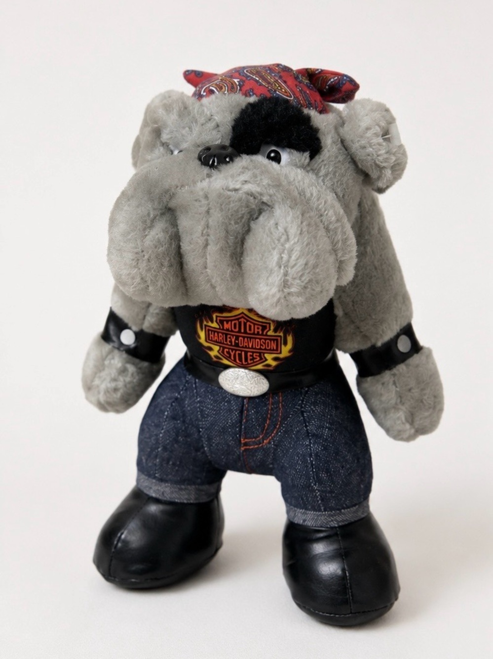 Harley Davidson Plush Bulldog Biker Dog Stuffed Animal Collector Toy